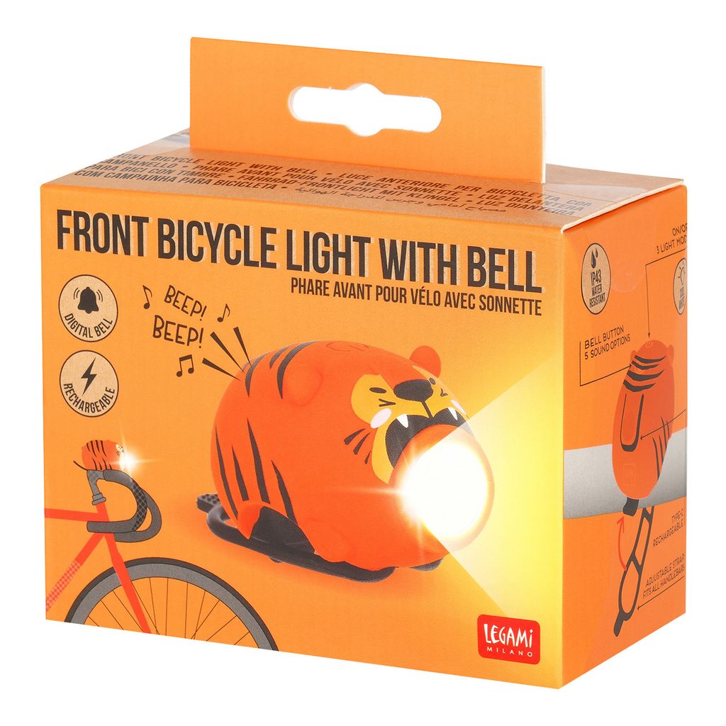 Luz delantera para bici con timbre tigre Legami (Copia)