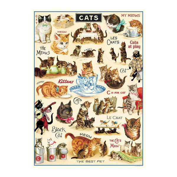Póster decorativo en papel italiano Vintage Cats 2