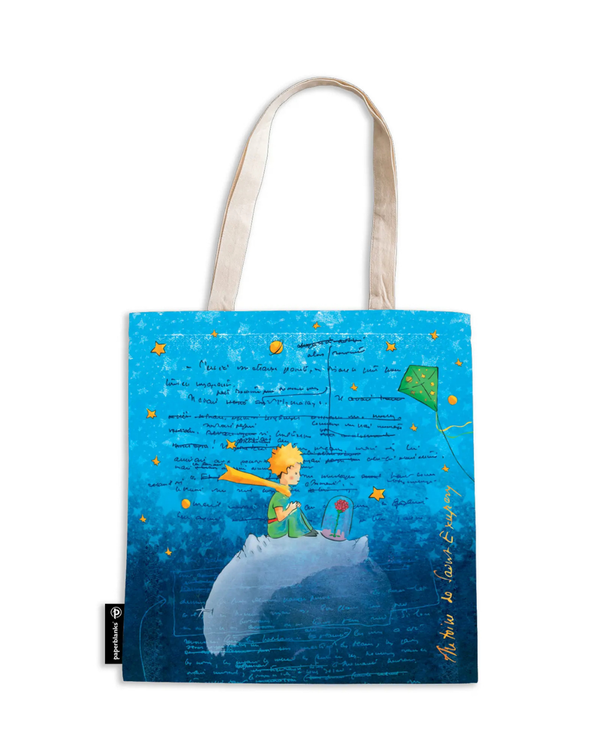 Bolsa de canvas reutilizable con bolsillo interior El Principito