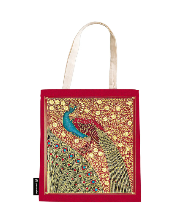 Bolsa de canvas reutilizable con bolsillo interior Hafiz´s Pavo reales