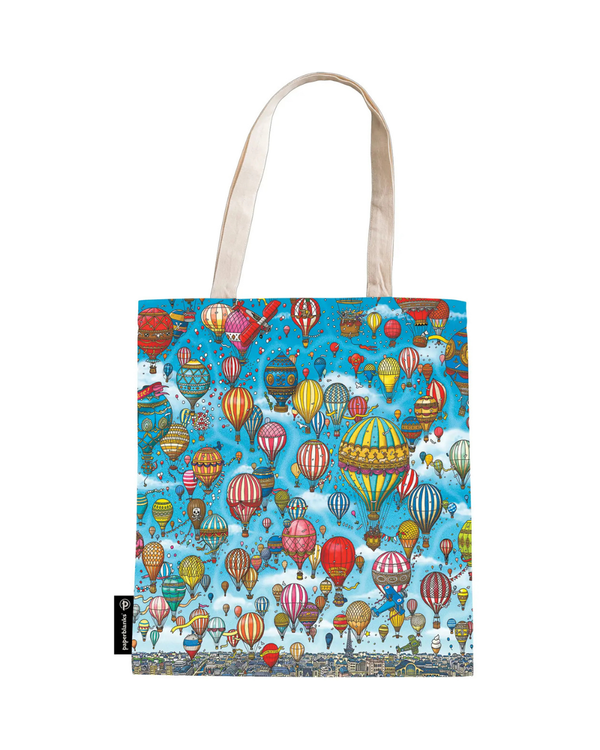 Bolsa de canvas reutilizable con bolsillo interior Festival del Globo