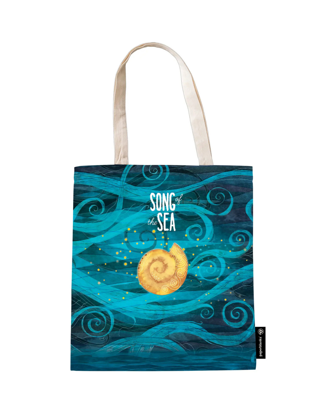Bolsa de canvas reutilizable con bolsillo interior Cancion del mar