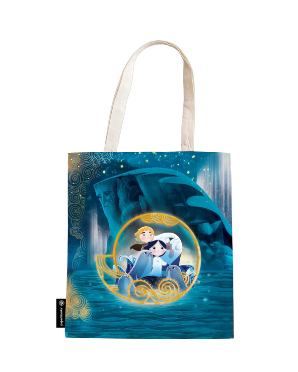 Bolsa de canvas reutilizable con bolsillo interior Cancion del mar