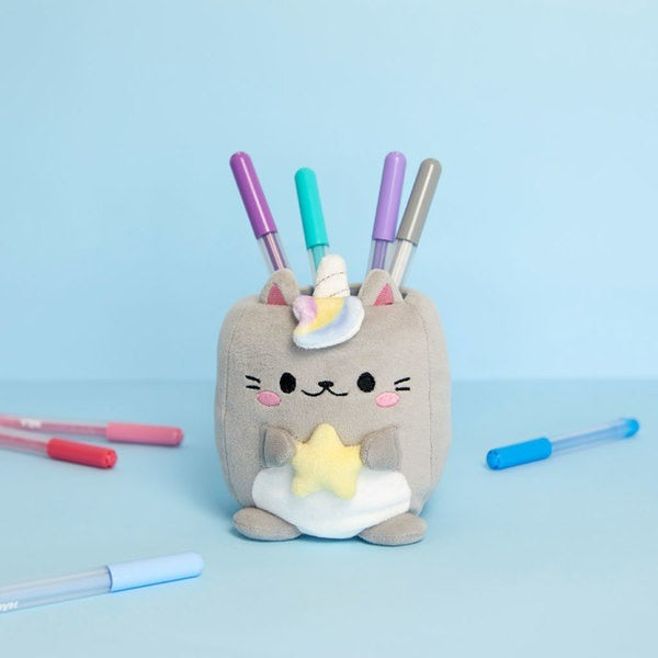 Portalápices Fluffy Kawaii Starry gris