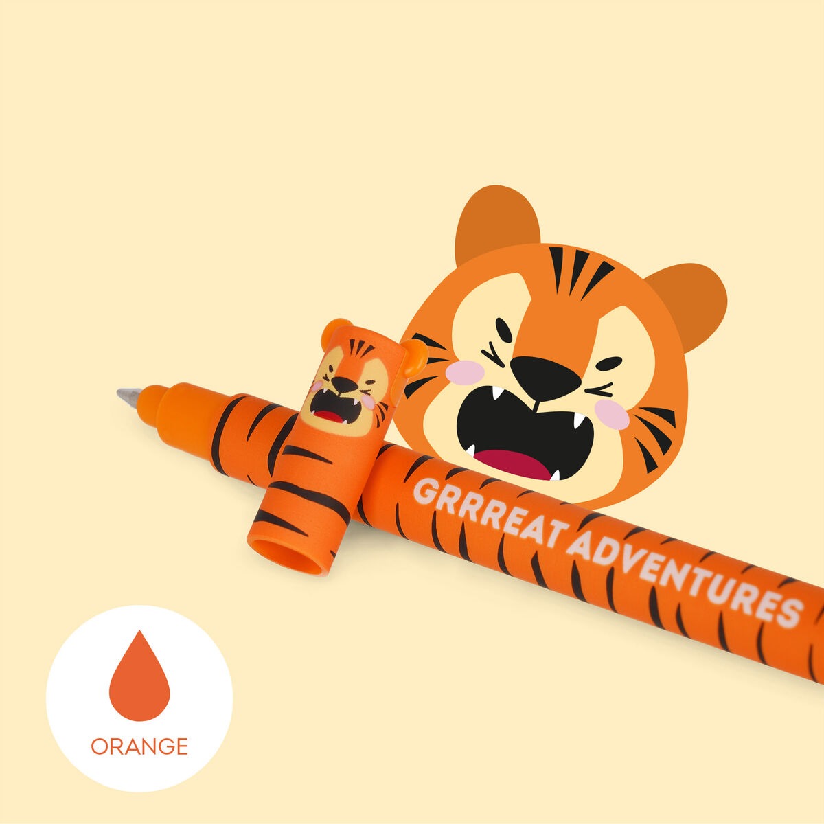 Pluma Borrable Tigre Naranja