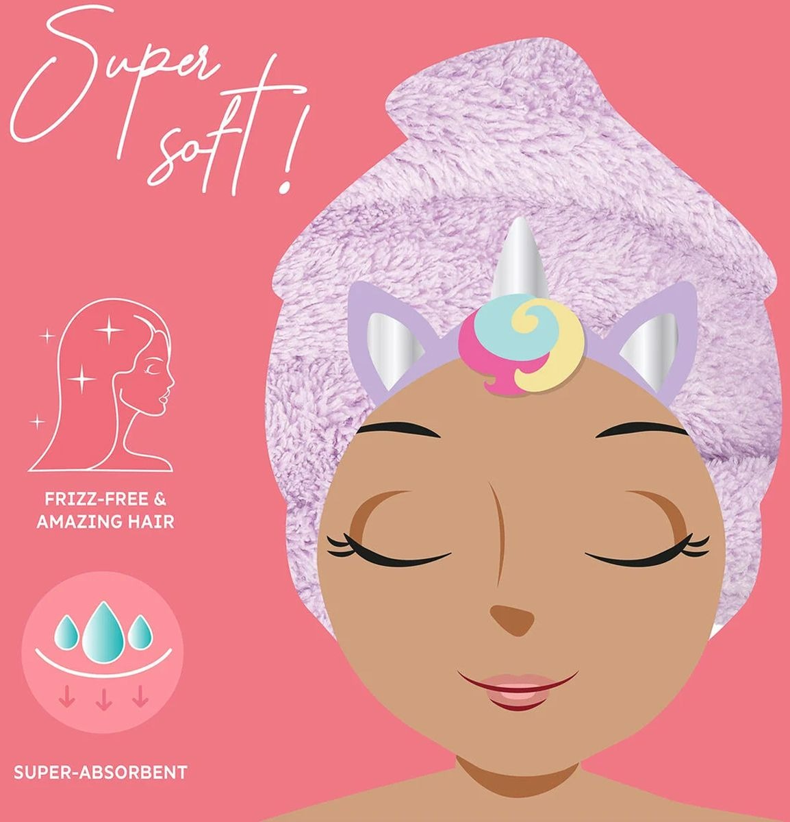 Toalla Para Cabello Unicornio