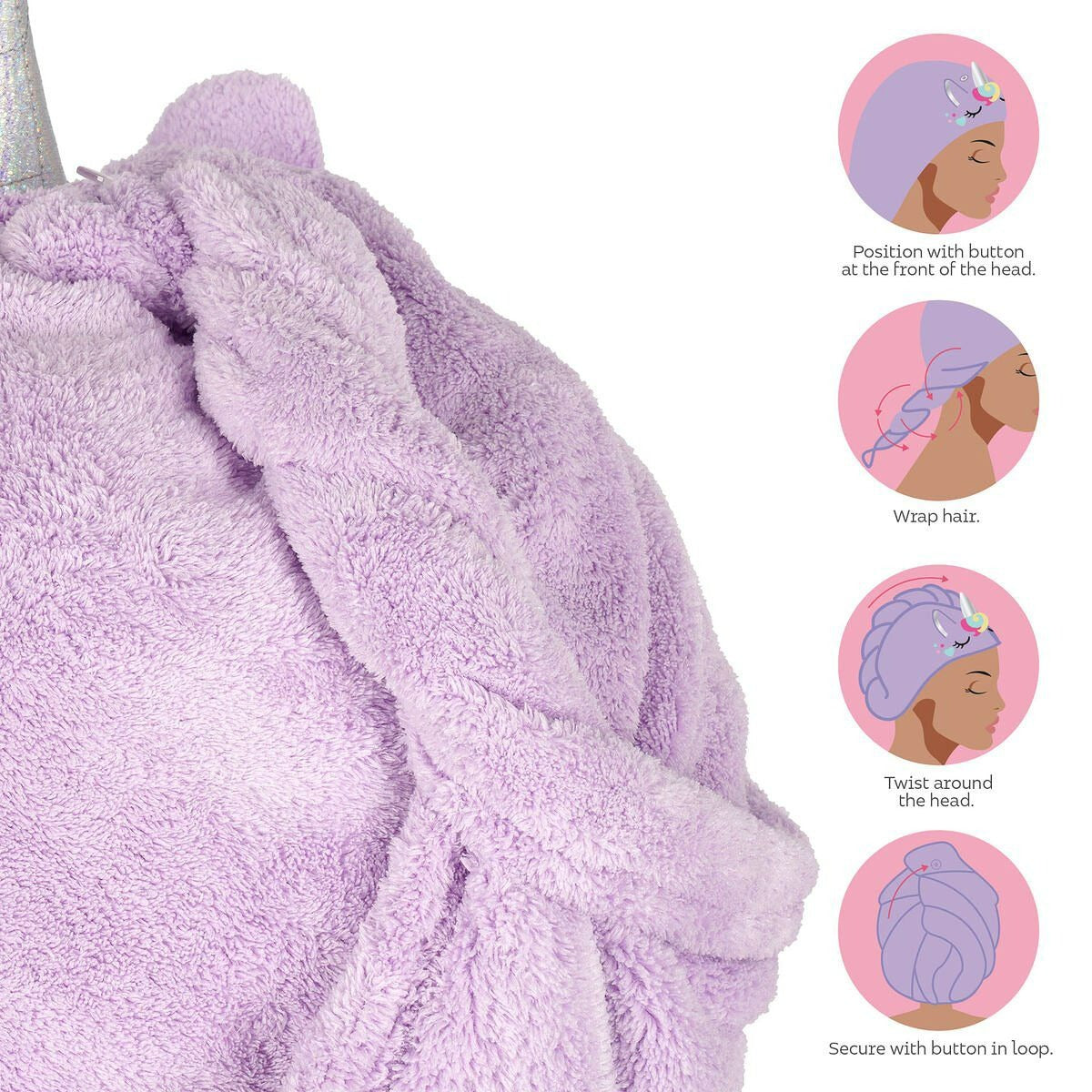Toalla Para Cabello Unicornio