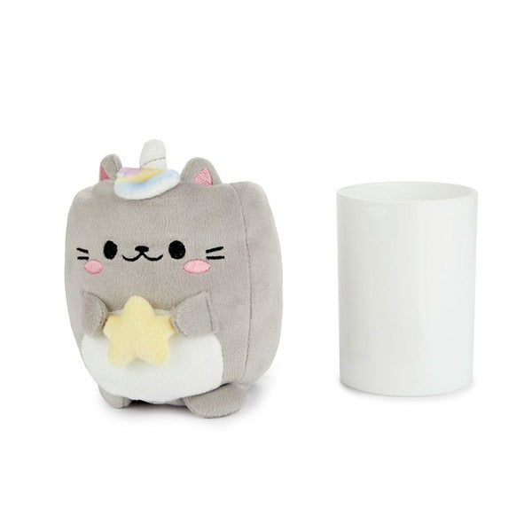 Portalápices Fluffy Kawaii Starry gris