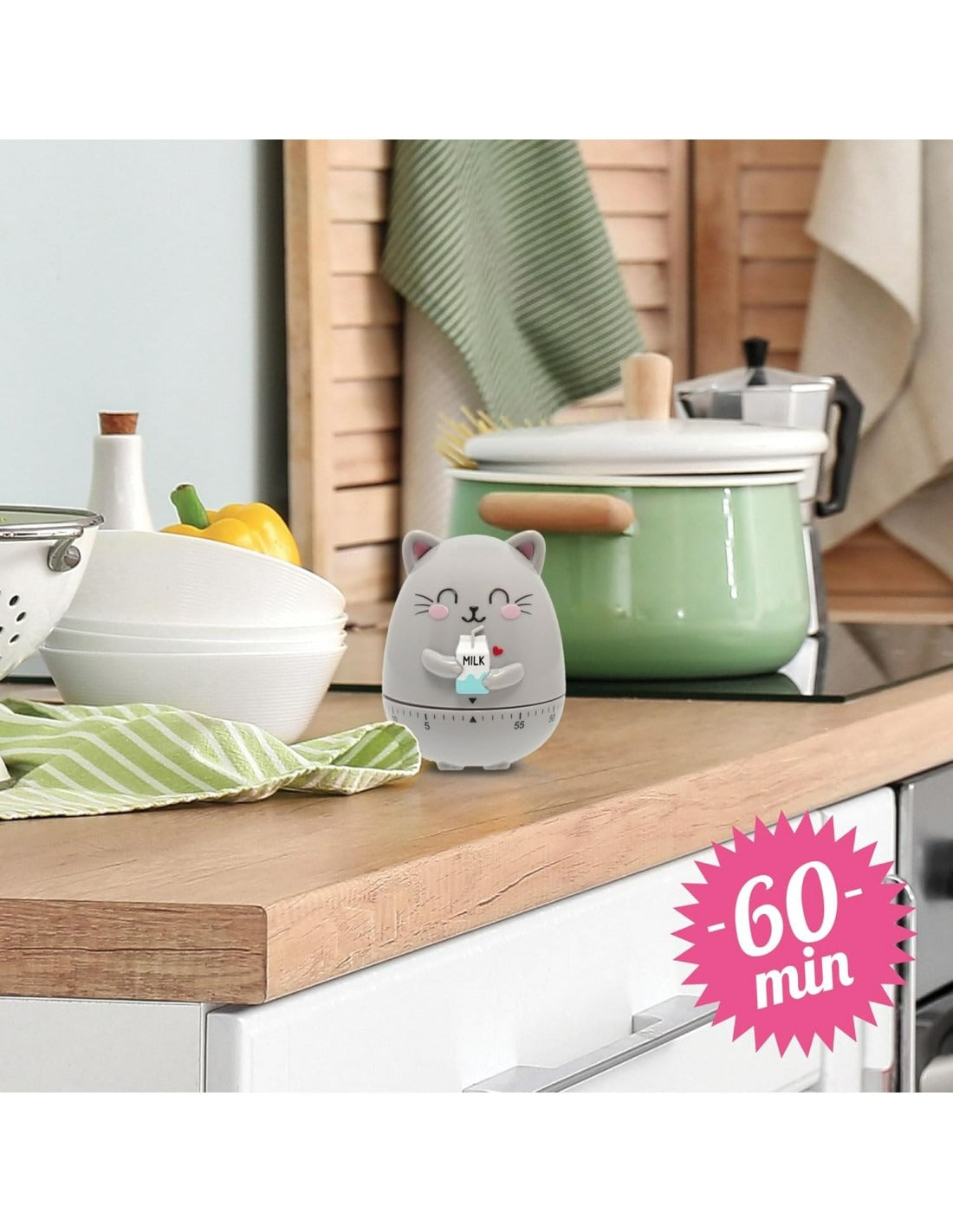 Temporizador de cocina magnético Gato