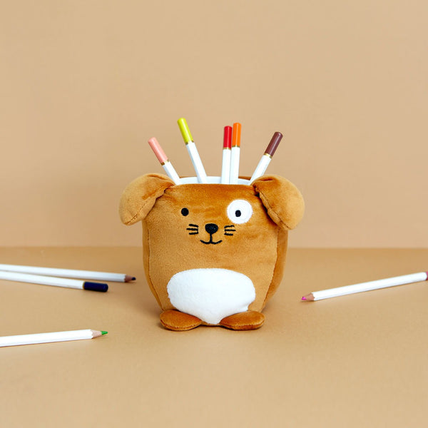 Porta Lápices Fluffy Woof Marrón