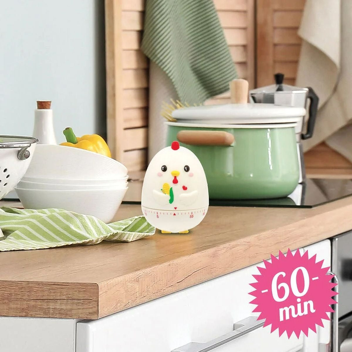 Temporizador de cocina magnético Gallina
