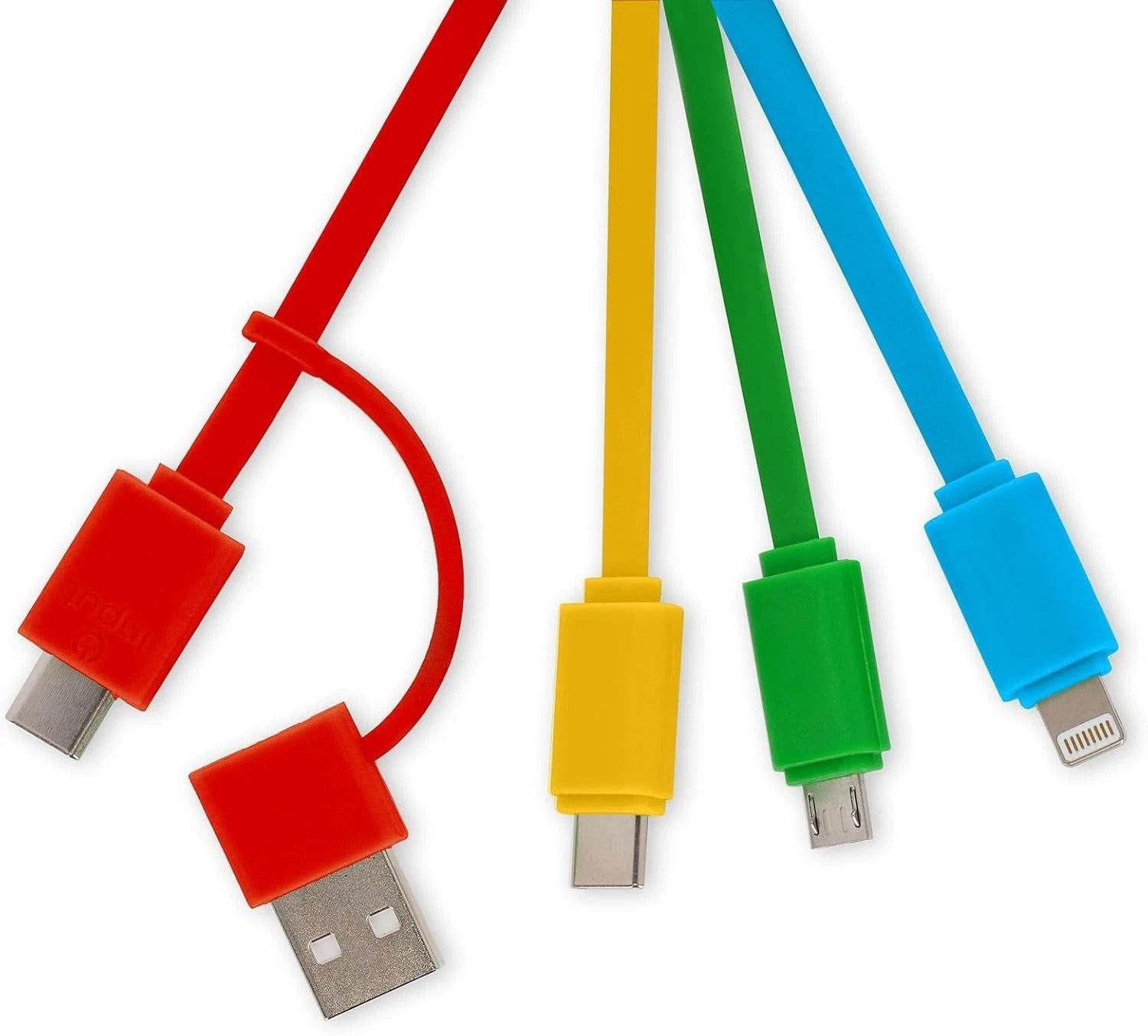 Llavero con cable multicargador 6 en 1 Arcoíris