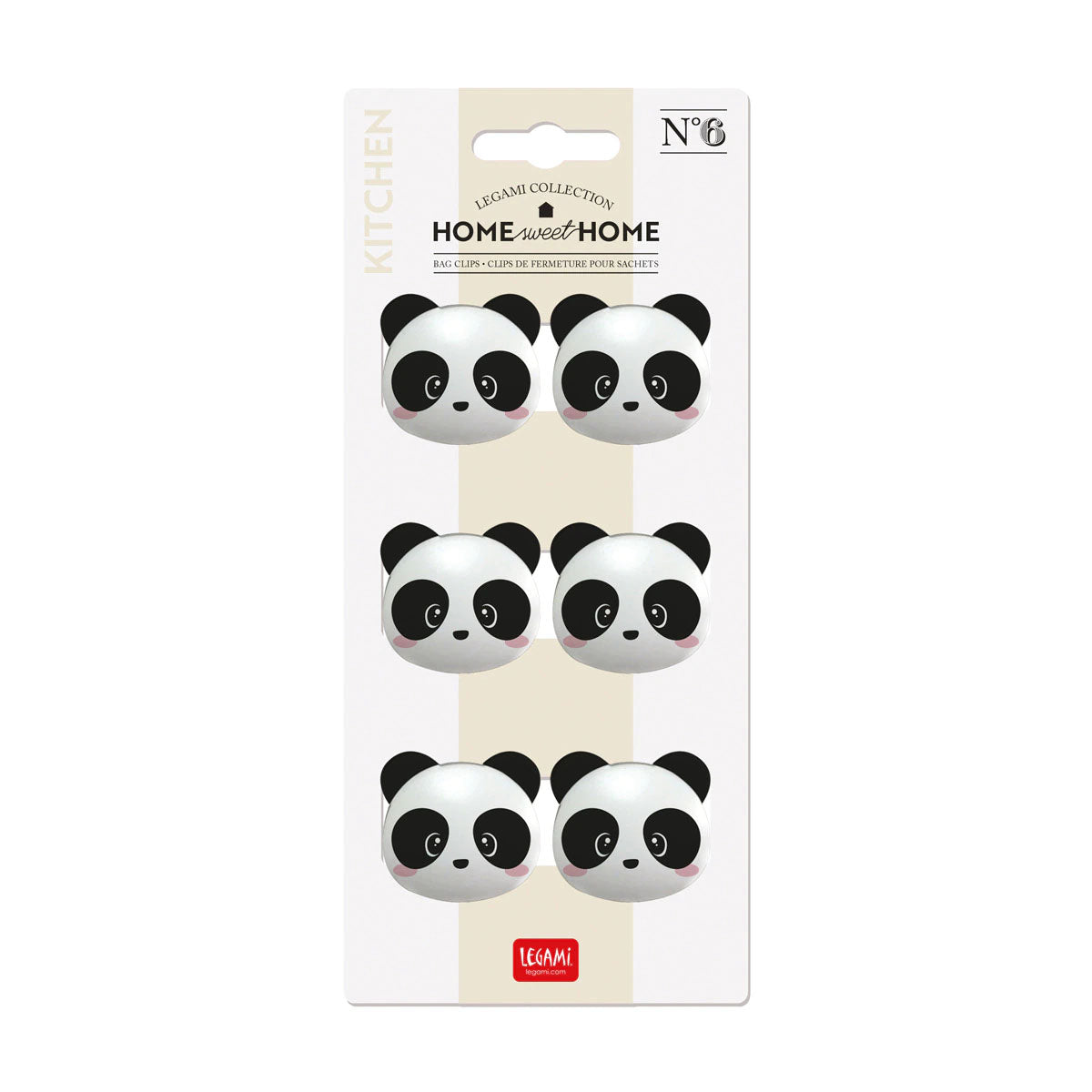 Set de 6 clips para bolsas "Panda"