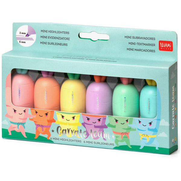 Set de 6 mini marcatextos Zanahorias de Legami