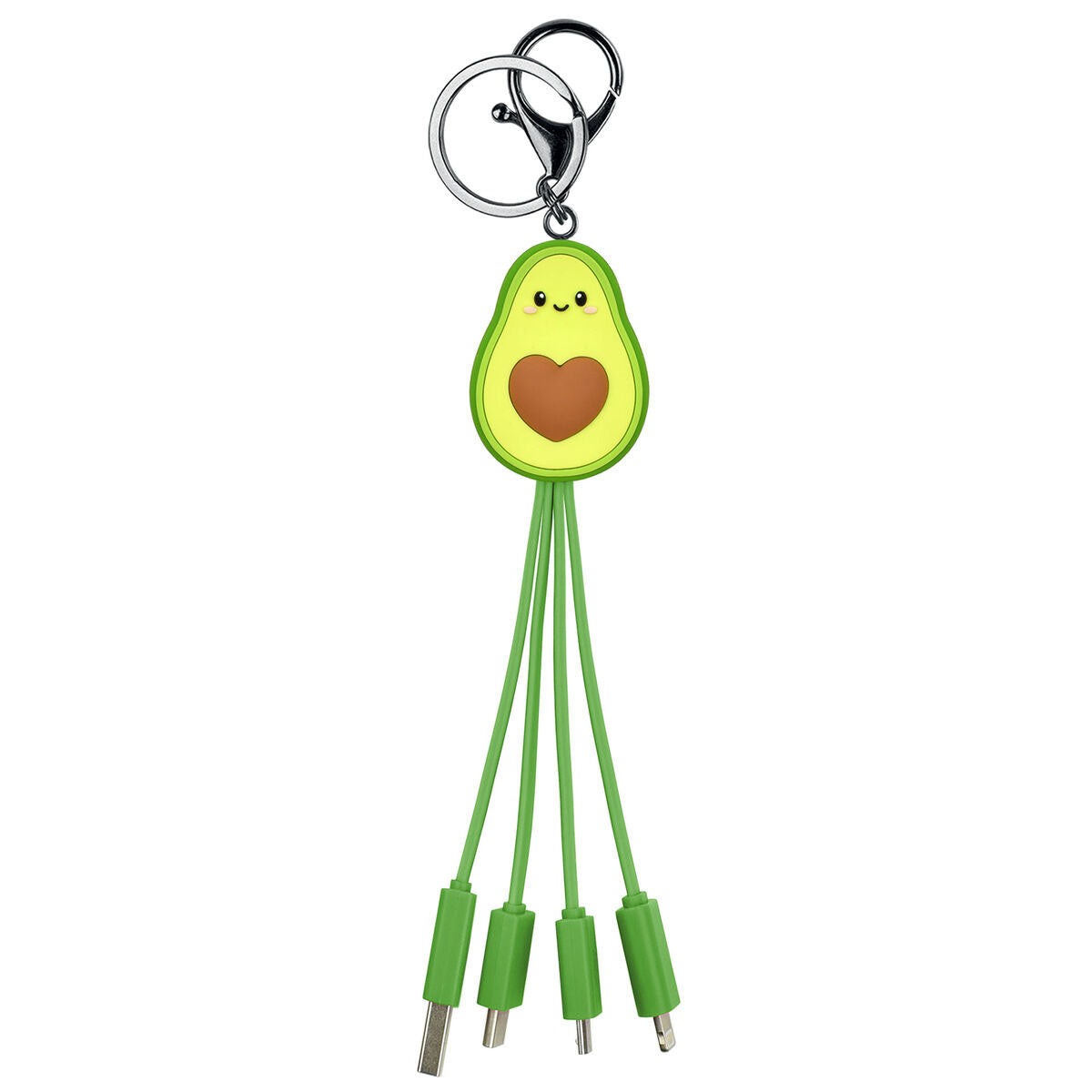 Llavero con cable multicargador 3 en 1 "Aguacate"