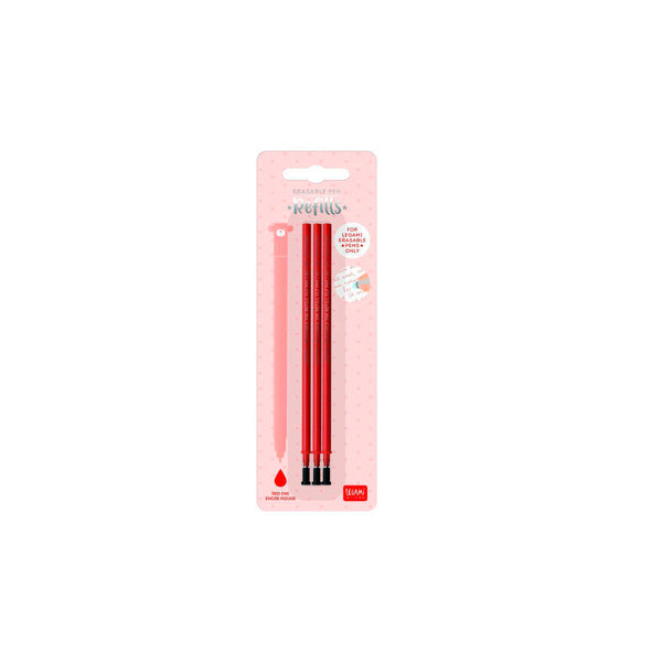 Set de 3 Repuestos para Plumas Borrables de Legami tinta Roja