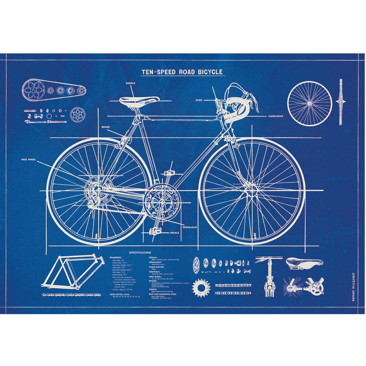 Papel Decorativo Bicycle Blueprint