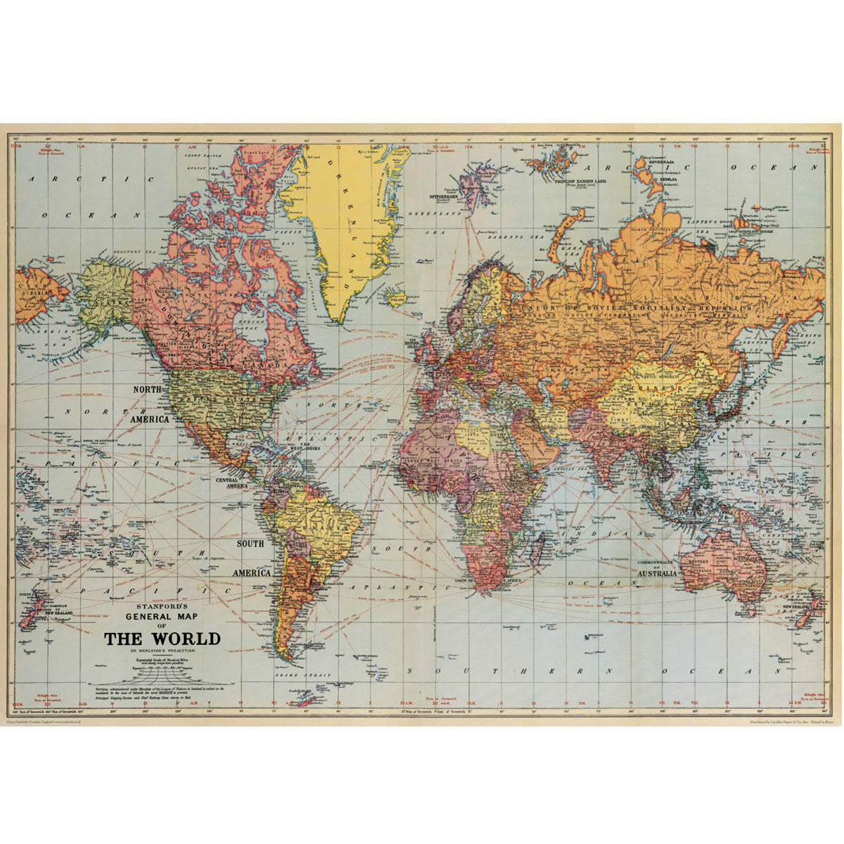 Papel Decorativo World Map