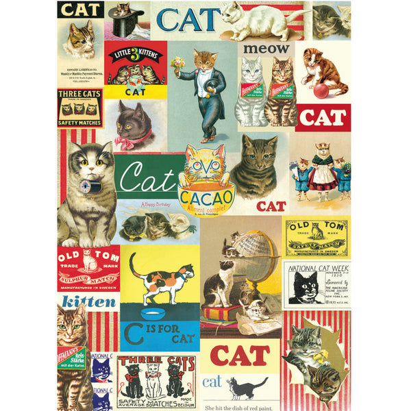 Póster decorativo en papel italiano Vintage Cats